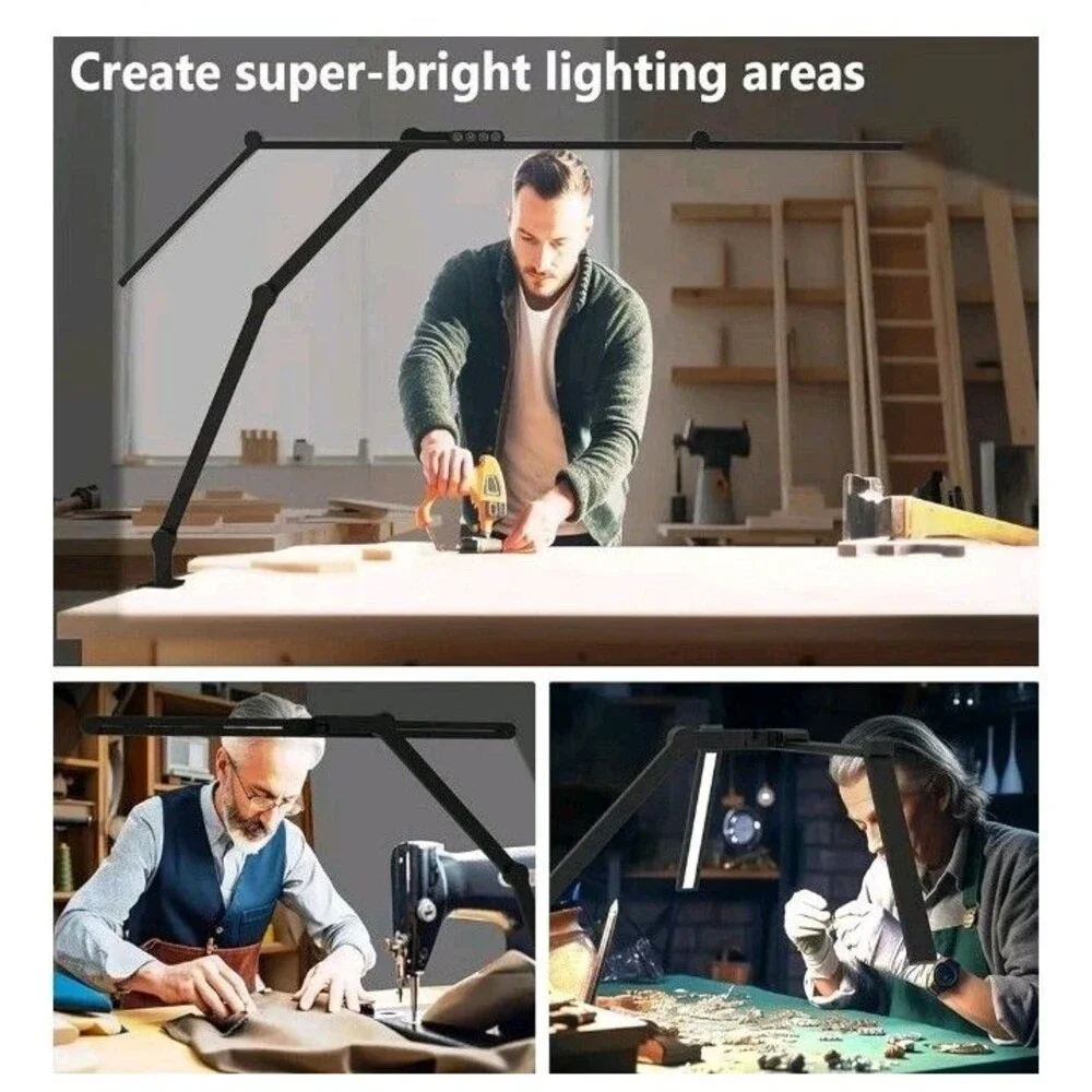 Sleek Black LED‎ Desk Lamp with Remote